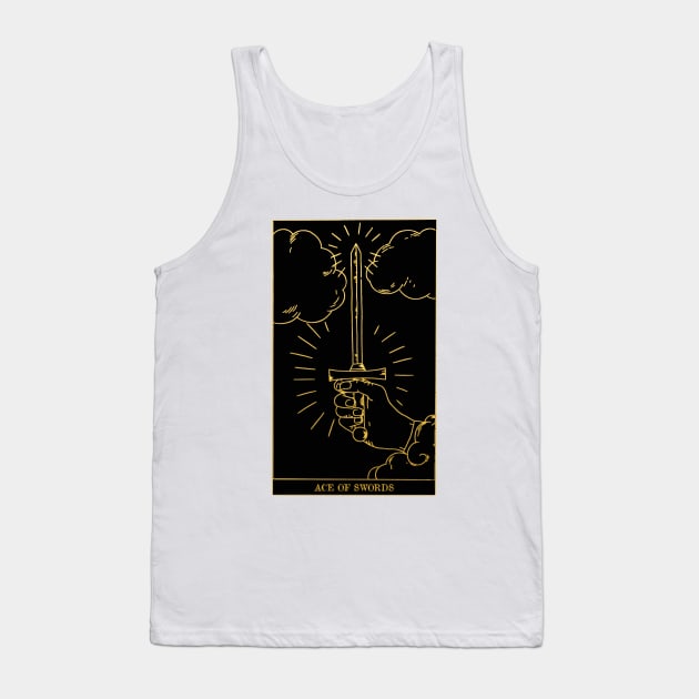 Ace Of Swords - Tarot Card Print - Minor Arcana Tank Top by annaleebeer